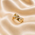 Anillo de curvas en oro 10k