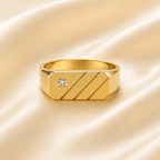 Sortija de hombre rectangular en oro 10K
